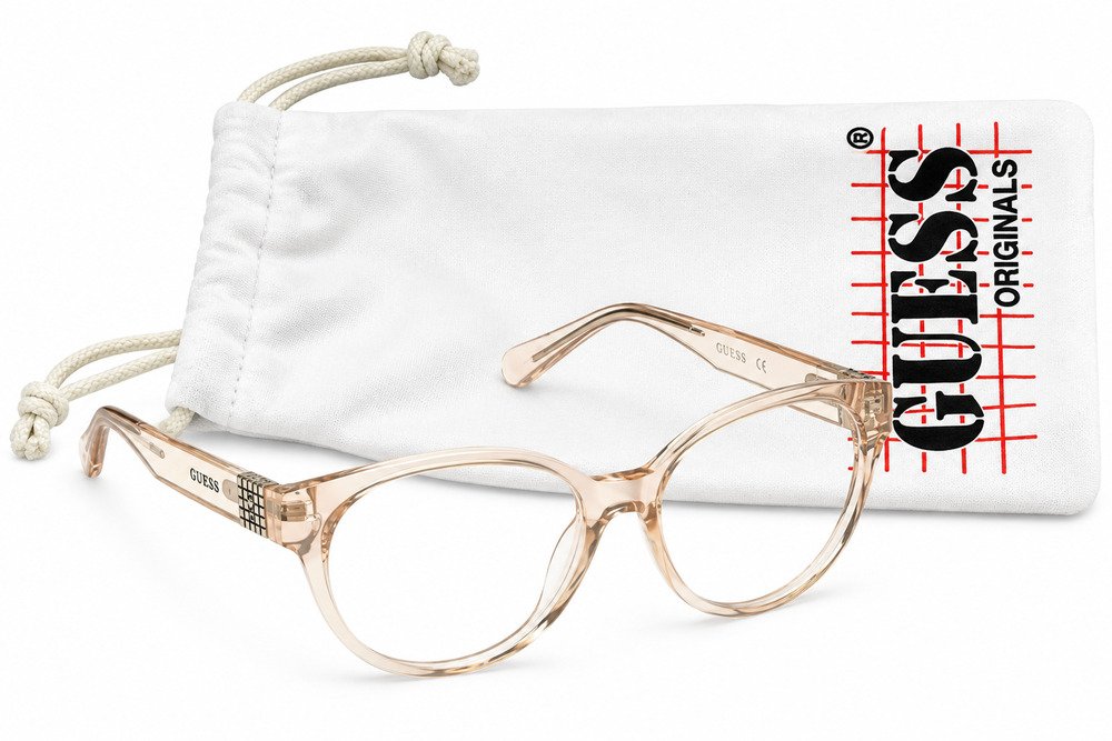 GUESS GU8245 057 CLEAR BEIGE EYEGLASSES FRAMES 55-16-140
